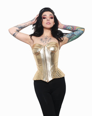 Athena Bustier - M in "Metallic Gold" [SAMPLE SALE]