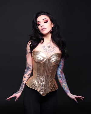 Athena Bustier - M in "Metallic Gold" [SAMPLE SALE]